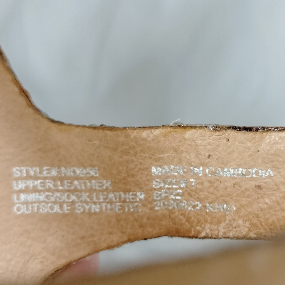 Madewell Lug Sole Sandals; Tan Leather Triple Strap Buckle - Picture 5 of 6